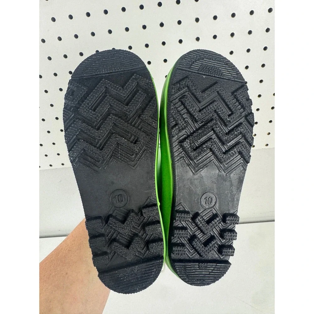 Cat & Jack Toddler Green Caterpillar Rain Boots Size 10 Waterproof Pull On